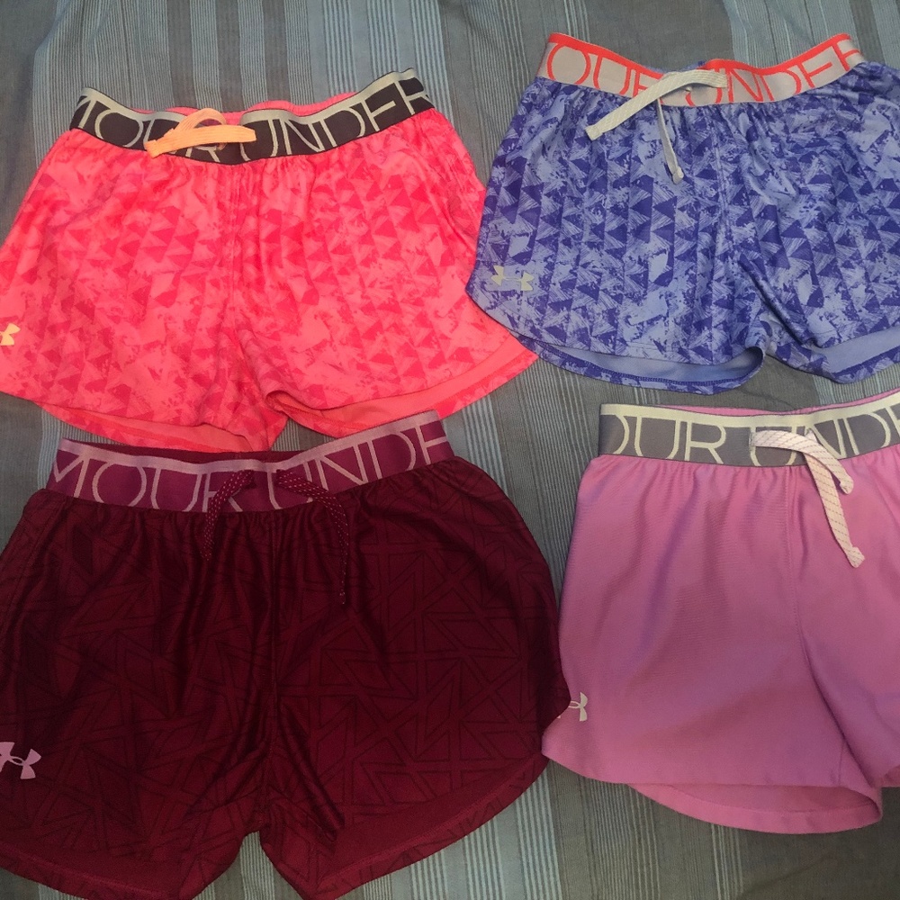 Girls UnderArmour Play Up Sport Shorts - set of 4